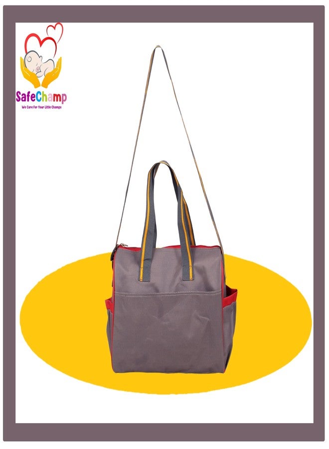 SafeChamp حقيبة حفاضات متعددة الأغراض من SafeChamp Chick Chick، حقيبة حفاضات للأمهات (رمادي) - Image 5